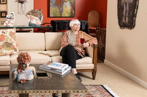 Senior woman sitting in living room