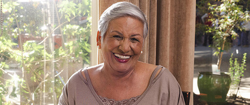 Close-up of smiling senior woman