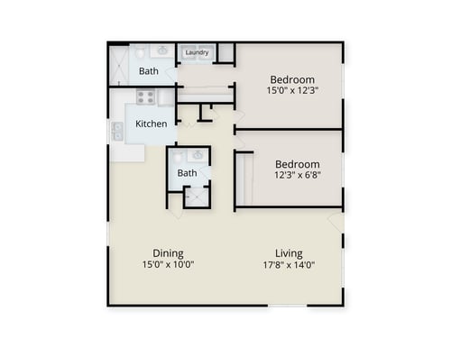 Floor plan of a cottage home at Redwood Terrace 