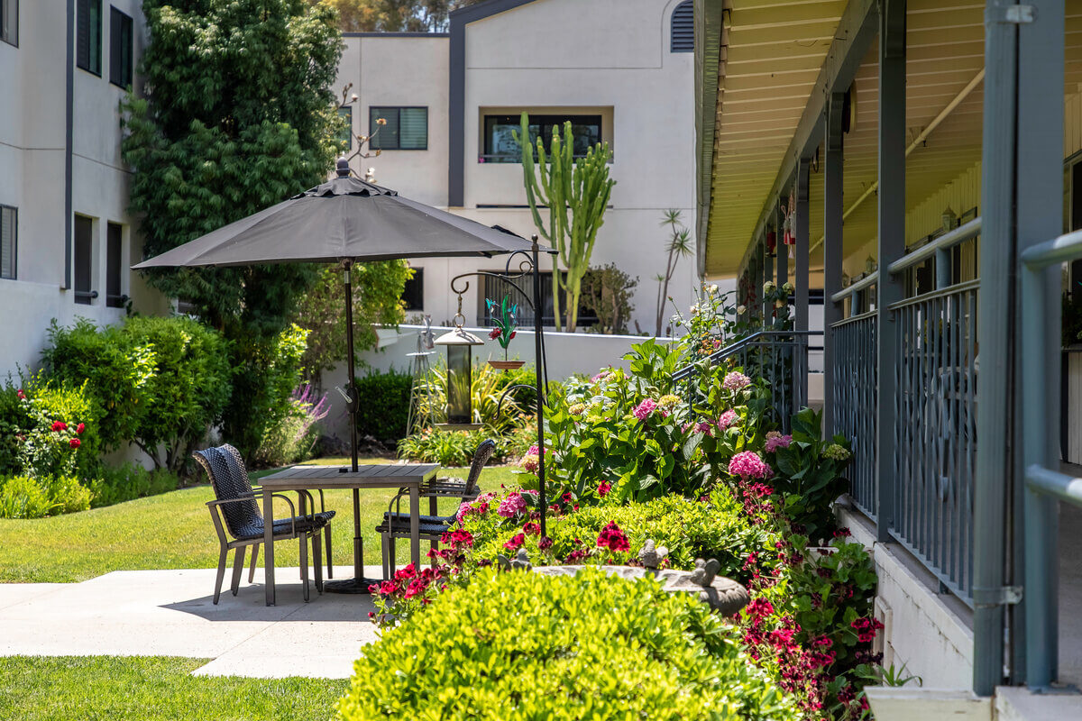 patio table on a balcony