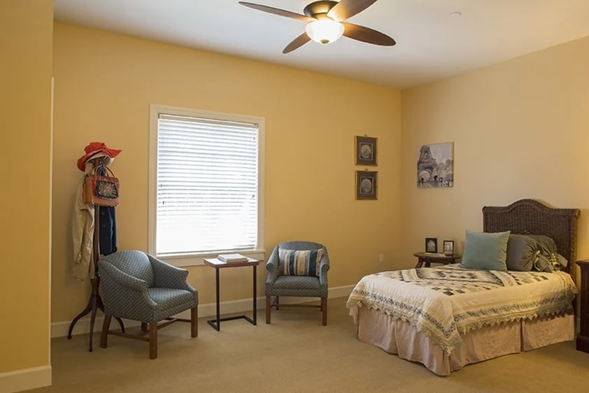 Bedroom of an apartment at The Terraces at Los Altos