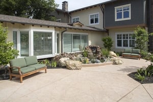 Paved patio at The Terraces at Los Altos