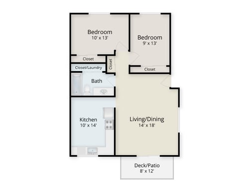 Oak Creek two-bedroom apartment floor plan