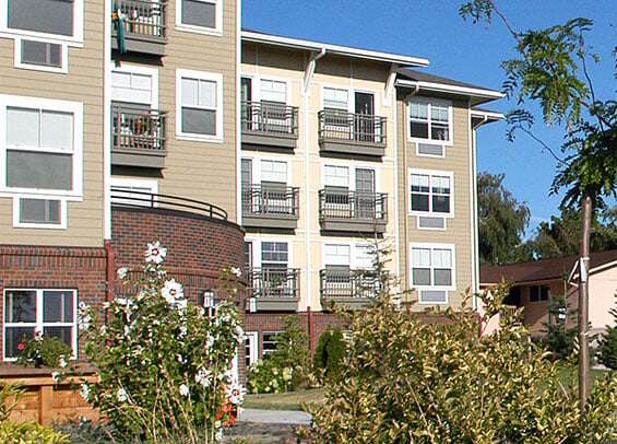 Exterior of the Cascade apartment building at The Terraces at Summitview
