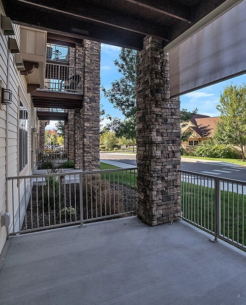 The balcony of an apartment at The Terraces of Boise