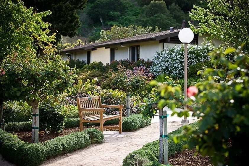 Bench on a walking path through Valle Verde