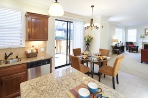 Kitchen, dining area and living room of a home at Valle Verde