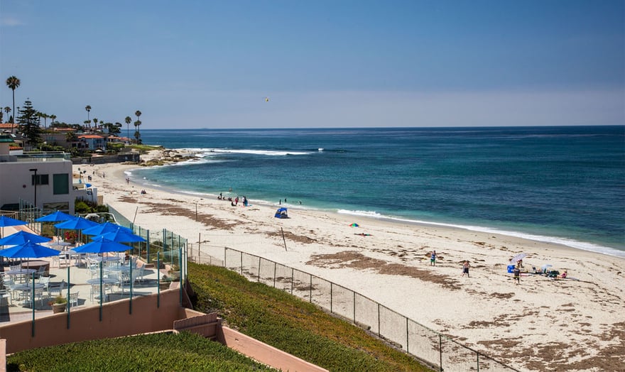 Stretch of the beach outside White Sands La Jolla