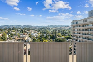 View of Oakland, California, from the balcony of an apartment at Piedmont Gardens