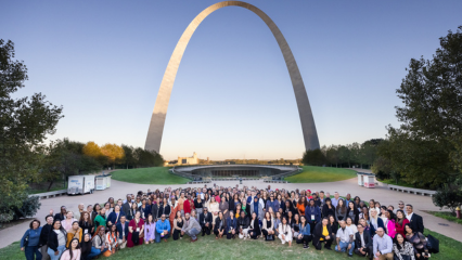 group photo at st louis arch