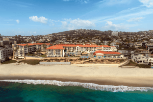 Aerial view of White Sands La Jolla beachfront property