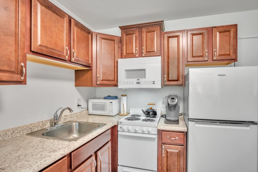 Kitchen in an apartment at The Terraces at Summitview