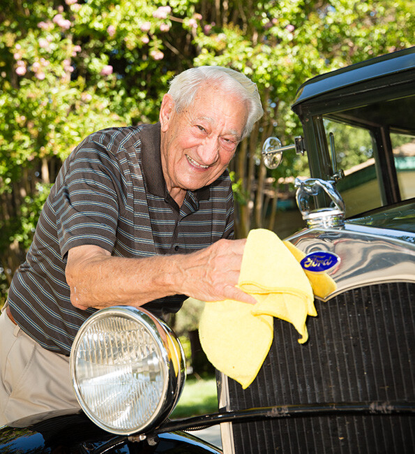 Dick washing his car