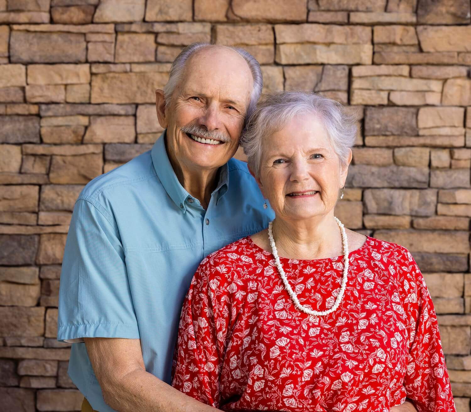 senior couple smiling