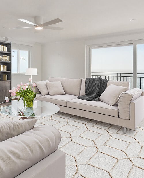 Living room of an apartment at White Sands La Jolla