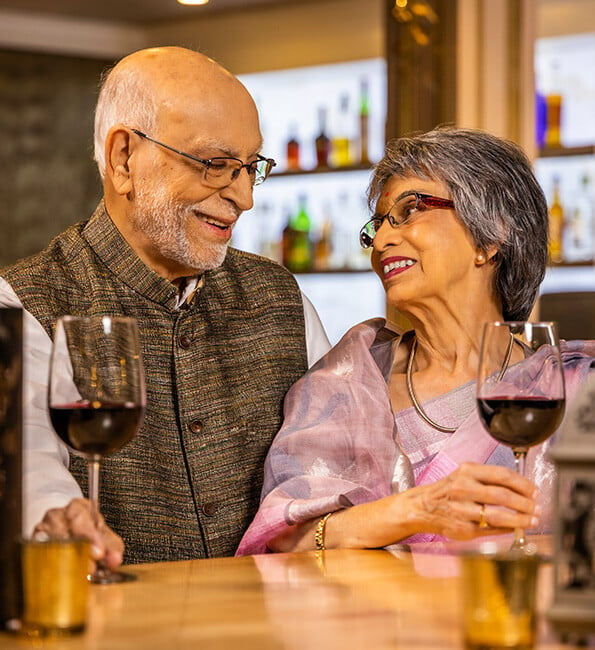 Gulu & Indra enjoying red wine